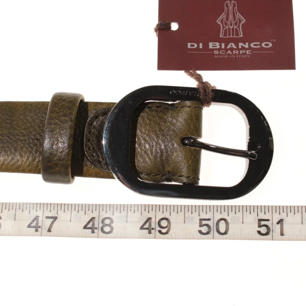 Di Bianco NWT Cut to Size Dress Belt In Green Pebbled Leather One Size